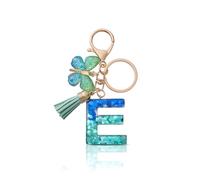 CHUQING Porte Clé Lettre Femme Papillon Pompon | Initiale Brillante avec Papillon et Petit Pompon, Idéale pour Décorer Clés, Sac ou et Offrir un Cadeau Attentionné