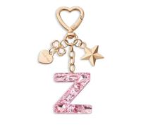 CHUQING Porte-clés lettre rose avec initiale avec lettres pour filles et femmes, Rose-Z, S