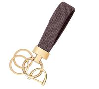 CHUQING Porte-clés voiture, cordon en macramé, porte-clés court élastique pour femme, Violet foncé, Medium