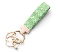 CHUQING porte-clés voiture porte-clés macramé court élastique porte-clés femme, Vert menthe, S