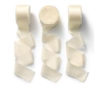 CHUQING Ruban de Satin Mariage Ruban de Soie 2,5 cm x 6,3 m Beige Crème | Ruban de satin doux, 3 rouleaux , 2,5 cm x 6,3 m, pour mariage, cadeaux, bouquets et tables