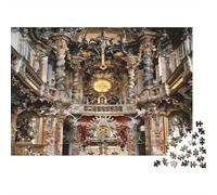 Church Interior Puzzles 1000 Pièces Recy aroque Art Senior Puzzles Fête Jeu Accessoires Idée de Cadeau Parfaite for Famille and Friends Anniversaires 52x38cm/1000pcs