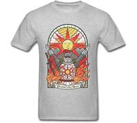 Church of The Sun Souls Praise T Shirt Graphic Top Tee T-Shirts Short-Sleeve Men T-Shirt Grey XXL
