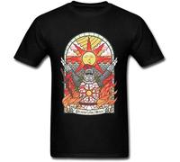 Church of The Sun Souls Praise The Sun T Shirt Graphic Top Tee Camiseta Short-Sleeve Men T-Shirt T-Shirt Black L