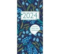 Church Pocket Book And Diary 2024 Navy Floral With Lectionary