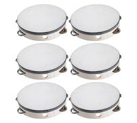 Church Tambourine, 6 Inch Hand Held Drum Tambourine, Educational Percussion Musical Instrument, 6 Pieces Set, Ideal for KTV, Recreational Gatherings, Party, and Dance