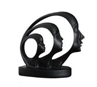 CHURICH-E Ornamenten, Ornements de Bureau Abstraits en Forme Visage Humain Noir, décoration créative, Woondecoratie