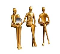 CHURICH-E Ornamenten, Ornements Modernes et épurés, Figures abstraites, bibliothèque Haut de Gamme for Salon ou Bureau, décoration intérieure, Woondecoratie(Gold)