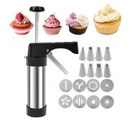 Churro Maker - Presse à Churros Professionnelle avec 8 disques à Motifs, Acier Inoxydable de qualité Alimentaire et Conception Robuste | Utilisation Facile d'une Seule Main pour Les sablés de