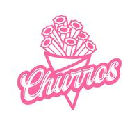 Churros de dessert espagnol de boulangerie sucrée Stickers muraux en PVC 54x59.2cm N'abîme pas le mur Rose