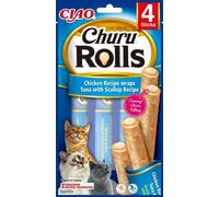 Churu Cat Rolls Poulet wraps&Tuna+Scallop cr. 4x10g