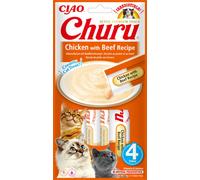 CHURU-Friandise en crème pour chat poulet et bœuf Inaba Ciao Churu - 4 x 14 g