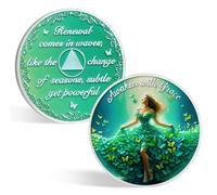CHURYUML Awakening Spring Sobriety Coin - Cadeaux de sobriété pour femme, pièces AA non religieuses, médaillons de récupération sobre, jeton d'affirmation pour soutien et inspiration