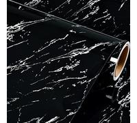 ChuShengQ Rouleau de papier adhésif effet marbre noir résistant à l'huile et à l'eau, pour meubles de cuisine, décoration murale, cadeau, 61 x 101 cm