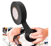 ChuShengQ Ruban adhésif en tissu pour faisceau de câbles - 15 m - Noir - Auto-adhésif en tissu pour faisceau de fils électriques - Amortissement du bruit et résistance à la chaleur - Cadeau - Lot de 1