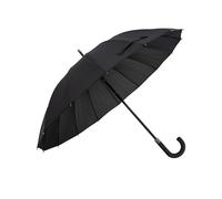 Chussol - Parapluie Renforcé à 16 Arceaux Anti-Vent, Ouverture Automatique, Manche Courbé en Caoutchouc, Noir , 107 cm