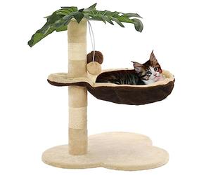 Chusui Arbre à Chat,Arbre à Chat avec Griffoir,Arbre a Chat Pas Cher,Arbre à Chat avec griffoir en sisal 50 cm Beige et Marron