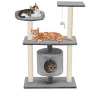 Chusui Arbre à Chat avec griffoirs en sisal 95 cm Gris,Arbre a Chat,Arbre à Chat en Sisal,Arbre à Chat avec Griffoirs,Arbre à Chat Pas Cher