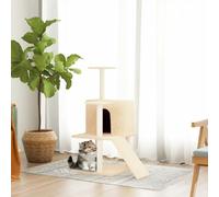 Chusui Arbre à chat avec poteaux en sisal Crème 109 cm