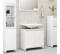 Chusui Armoire de salle de bain, meubles de salle de bain, meubles d'armoire, meuble de salle de bain auxiliaire, petite armoire en aggloméré blanc 60 x 33 x 61 cm