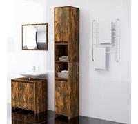 Chusui Armoire de salle de bain, meubles de salle de bains, meuble de salle de bain auxiliaire, colonne de salle de bain, meuble haut de salle de bain, contreplaqué chêne fumé 30 x 30 x 183,5 cm