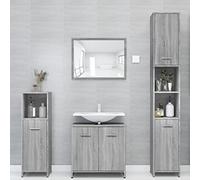Chusui Armoire de salle de bain, meubles de salle de bains, meuble de salle de bain, meuble haut de bain, meuble haut de bain, contreplaqué gris sonoma 30 x 30 x 183,5 cm