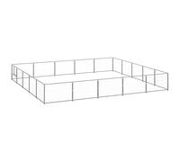 Chusui Chenil Argenté 25 m² Acier,Chenil pour Chien,Chenil pour Chien Exterieur,Chenil Extérieur,Enclos Chien