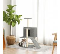 Chusui Griffoir pour chats avec poteaux en sisal Gris clair 109 cm
