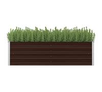 Chusui Lit Surélevé de Jardin Lit de Jardin Surélevé Jardinière Bac à Fleurs Pot de Plantes Lit surélevé de Jardin Marron 160x40x45 cm Acier galvanisé