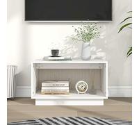 Chusui Meuble TV Table Television Buffet Armoire Basse Centre de Divertissement Meuble de Salon Maison Intérieur Meuble TV Blanc 60x35x35 cm Bois de pin Massif