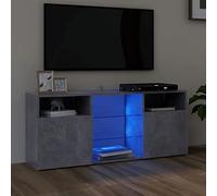Chusui Meuble TV Table Television Buffet Armoire Basse Centre de Divertissement Meuble de Salon Maison Intérieur Meuble TV avec lumières LED Gris béton 120x30x50 cm