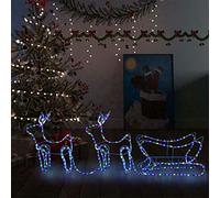 Chusui Renne et traîneau de Noël décoration jardin 576 LED, rennes de Noël LED, figurines de Noël extérieur, figurine de renne,