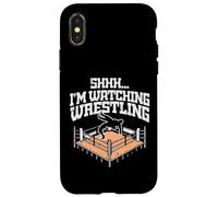 Chut, Je Regarde Wrestling Funny Wrestler Fan Men Boys Kids. Coque pour iPhone X/XS