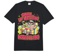 Chut, Je Regarde Wrestling Sloth Funny. Comfort Colors Adult Heavyweight T-Shirt