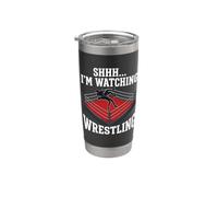 Chut, je regarde Wrestling - Wrestling Wrestler Wrestle Gobelet isotherme en acier inoxydable double paroi