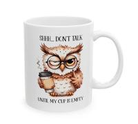 Chut ! Ne Parle Pas Tant Que Ma Poche N'Est Pas Vide ! Hibou Sarcastique Tasse Porcelaine Tasses Drôle Tasse À Café 330Ml Pour Petit Déjeuner Collègue Ami