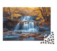 Chute d'eau en forêt Puzzle pour Adultes 1000 Pièces Jeux Éducatifs Family Games Cadeaux d'anniversaire pour Noël Décoration Intérieure Stress Relief 1000pcs (75x50cm)