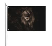 Chute du lion en 3D,Drapeau de jardin, bannière décorative, drapeau double face, 2 x 3 pieds, pour extérieur et intérieur