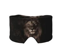 Chute du lion en 3D,Masque pour les yeux bloquant la lumière Cache-yeux et cache-oreilles pour le sommeil