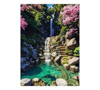 Chute Rochers Arbres 1000 Pièces Mini Puzzle pour Adolescents Éducatif | 38x26cm Carton Décoration Bureau Coupe Précise Cadeau Réunion Relaxation