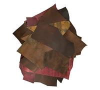 Chutes De Cuir Pour L'Artisanat Du Cuir - 1,3 Kg De Tailles Mixtes, Formes Avec Cordon De 91 cm - Restes De Cuir De Buffle Pleine Fleur Provenant De La Fabrication De Journaux - Idéal Pour Les Bijoux