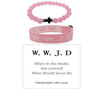 CHUU YUNG WWJD Bracelets « What would Jesus Do » - Bracelet d'amitié tressé assorti - Bracelet de protection religieux chrétien - Bijoux de protection pour femmes, hommes, filles, couples, M, Résine