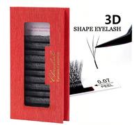 CHUULASH 10 rangées de rallonges de cils C/D Curl YY/3D/4D/5D/6D/7D/8D/6D réels/extensions de cils mouillés/fleurs 5D/cils plats elliptiques en forme de W. Extensions de cils individuelles de haute qu