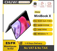 CHUWI MiniBook X N150 Ordinateur portable 10,51 pouces 16 Go de RAM 512 Go SSD 2 en 1 Mode Yoga Intel Windows 11 Notebook 360 ° WiFi 6 rabattable 12GB 512GB