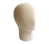 ChuYiElegance 22" Canvas Block Mannequin Head Hat Making Glasses Holder Display Beige, Option court