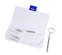 ChuYiElegance Petit Kit de Vis, écrous, Coussinets En Silicone pour Les Oreilles et Le Nez, Rondelles et Embouts de Branches avec Micro-tournevis pour La Réparation