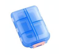 ChuYiElegance Pilulier Hebdomadaire Boîte à Médicaments Organisateur Comprimés Distributeur Cachets Étui 8 Compartiments en PP avec Couvercles Intérieurs Étanches, Bleu, 10-Grille