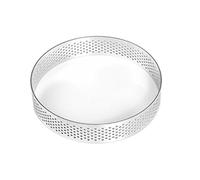 CHUYIX Cercle à tarte - 1 pièce - Diamètre : 14 cm - Hauteur : 2 cm - Anneaux perforés en mousse - Moules à tartelettes - Facile à démouler - Pour muffins, tartes, pizzas, gâteaux