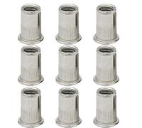 CHUYIX Lot de 10 écrous à rivets filetés - Filetage aveugle - En acier inoxydable - Tête plate - Écrous aveugles hexagonaux pour métal, bois, aluminium, appareils électriques, produits industriels