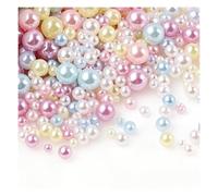 CHUYIX Lot de 15 perles artificielles en plastique blanc avec trou - Pour travaux manuels, bracelets, chaînes à hall, fabrication de bijoux, décoration de mariage